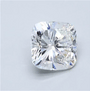 Cushion-cut diamond gemstone with faceted, reflective surface