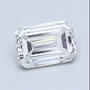 Emerald-cut diamond gemstone with rectangular step facets