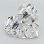 Heart cut diamond gemstone with faceted surface, clear white tone.