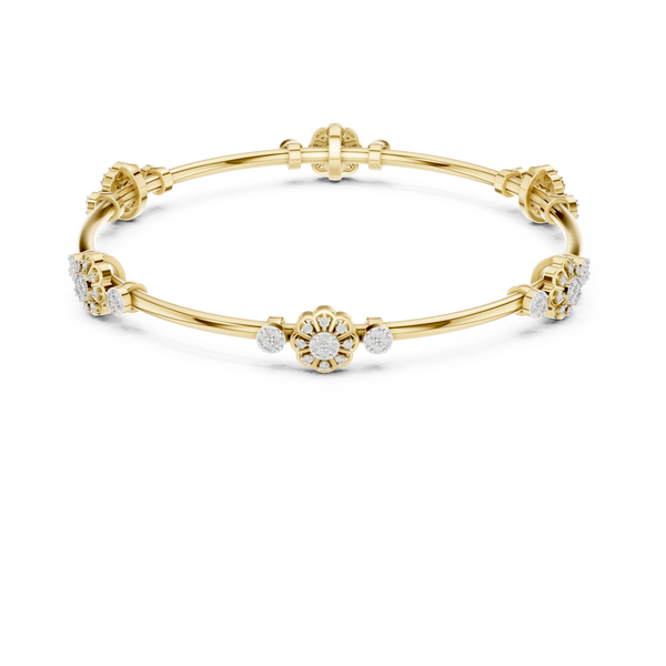 Aura Floral Cluster Diamond Bangle (0.82 ct.tw.)
