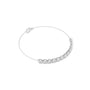 Round diamond tennis bracelet with white metal link chain and prong-set stones