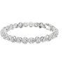 White metal cushion-cut diamond tennis bracelet with a smooth, linked band and sparkle stones