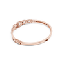 Rose gold diamond bangle with graduated round stones, side view with clasp