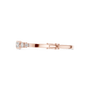 Rose gold diamond bangle side profile with graduated round stones and hinge clasp