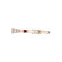 Rose gold diamond bangle side profile with graduated round stones and hinge clasp