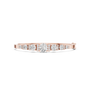 Rose gold diamond bangle top view with seven graduated round stones