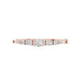 Rose gold diamond bangle top view with seven graduated round stones