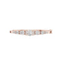 Rose gold diamond bangle top view with seven graduated round stones
