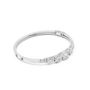 White gold diamond bangle with graduated round stones and hinge clasp detail