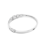 White gold diamond bangle with graduated round stones, angled view with clasp