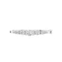 White gold bangle with 7 round diamonds in a graduated row.