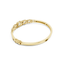 Yellow gold diamond bangle with 7 round graduated stones.