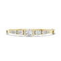 Yellow gold graduated diamond bangle with seven round stones, side profile