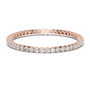 Diamond tennis bracelet in rose gold with round pavé diamonds and hinged center clasp