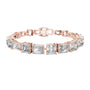 Rose gold diamond bracelet with radiant-cut mixed-link settings