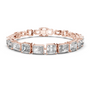 Rose gold diamond bracelet with radiant-cut mixed-link settings