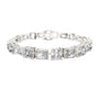 White gold diamond bracelet with radiant-cut mixed-link settings