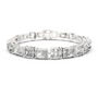 White gold diamond bracelet with radiant-cut mixed-link settings