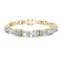 Yellow gold diamond bracelet with radiant-cut mixed-link settings