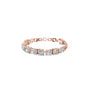 Rose gold diamond bracelet, radiant-cut stones in mixed-link bezel settings