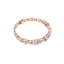 Rose gold diamond bracelet with open-circle view and radiant-cut mixed-link settings