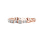 Rose gold diamond bracelet side profile with radiant-cut mixed-link bezel settings
