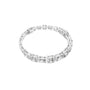 White gold diamond bracelet with radiant-cut stones in mixed-link square settings