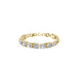 Yellow gold mixed-link diamond bracelet with radiant-cut stones in square settings