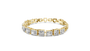 Yellow gold mixed-link diamond bracelet with radiant-cut stones in square settings