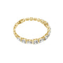 Two-tone mixed-link bracelet with radiant-cut diamonds and yellow frame links