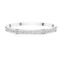 White-gold diamond channel-set bangle featuring a row of round stones