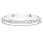 White-gold diamond channel-set bangle with round stones in a straight row