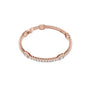 Rose gold tennis bracelet with stacked diamond pavé rows and clasp