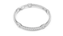 White gold tennis bracelet with rows of diamond pavé and rectangular clasp