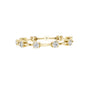 Yellow gold diamond chain bracelet featuring five round solitaire diamonds on the links.