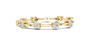 Yellow gold diamond chain bracelet featuring five round solitaire diamonds on the links.