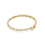 Yellow gold diamond bracelet with baguette-cut stones in a continuous row