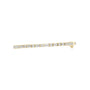 Yellow gold diamond bracelet side view with mixed-cut stones along the band.