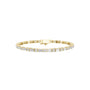 Gold diamond bracelet with mixed-cut stones and rectangular clasp center bar.