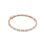 Rose gold diamond bracelet with baguette-cut stones in a slim tennis-style setting
