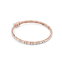 Rose gold diamond bracelet with baguette-cut stones in a slim tennis-style setting