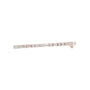 Rose gold diamond bracelet, side view, with baguette-cut stones