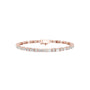 Rose gold diamond bracelet with baguette-cut stones and boxy metal links