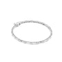 White gold diamond bezel link bracelet with round stones and a secure clasp