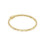 Yellow gold diamond link bracelet with round bezel-set stones and box clasp
