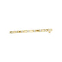 Yellow gold diamond link bracelet side view with round bezel-set stones and box clasp