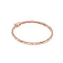 Rose gold diamond bezel link bracelet with round stones and a secure clasp