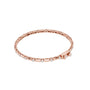 Rose gold diamond bezel link bracelet with round stones in rectangular settings