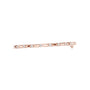 Rose gold diamond link bracelet side view with round bezel-set stones