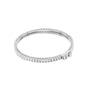 White gold baguette diamond tennis bracelet, close view of rectangular diamond rows.